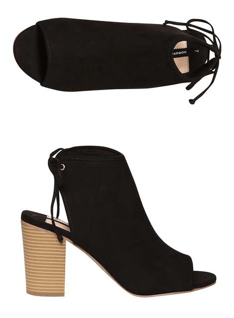 Black 'Shone' Ankle Tie shoe boots
